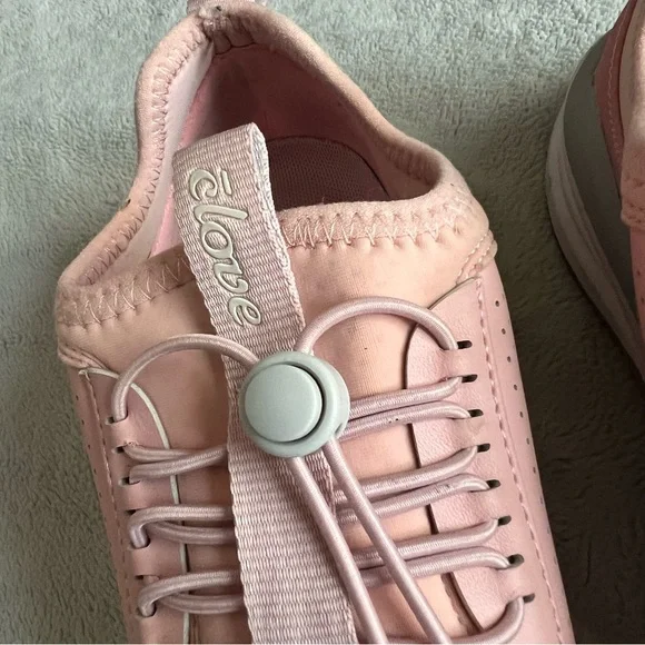 Clove Classic Nursing Clarino Vegan Leather Elastic Cushion Sneaker Shoe Pink Up - Picture 8 of 17